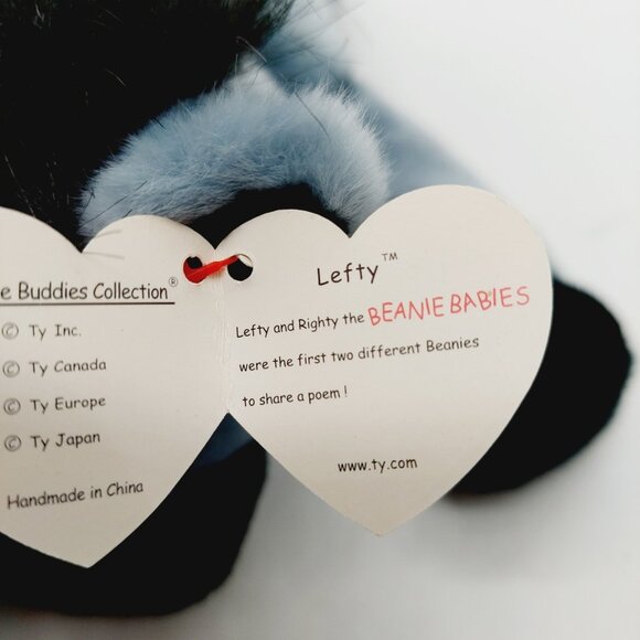 TY Lefty the Donkey Beanie Buddy 12" Plush Stuffed Animal 2000 - Picture 7 of 9